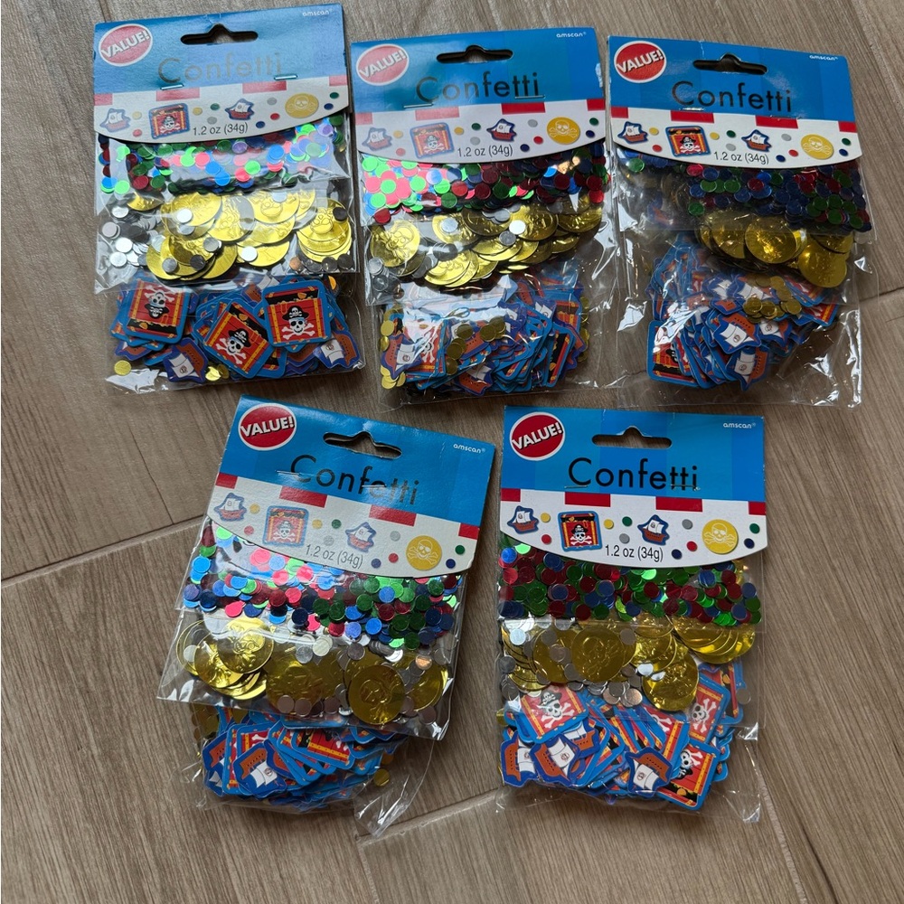 Colorful pirate Confetti with Gold Coins